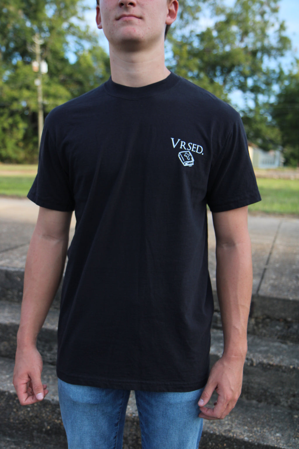 Galatians 2:20 Black Pocket Tee