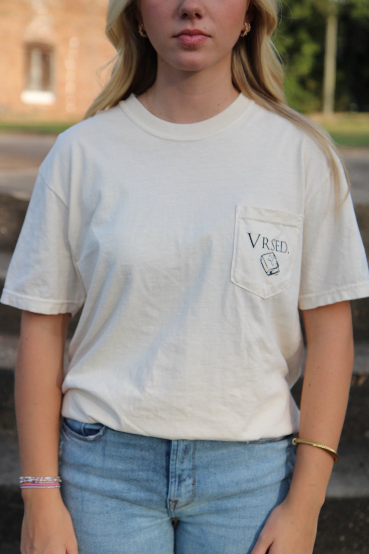 John 14:6/Romans 6:23 Ivory Pocket Tee