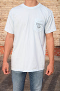 John 8:12 Light Blue Pocket Tee