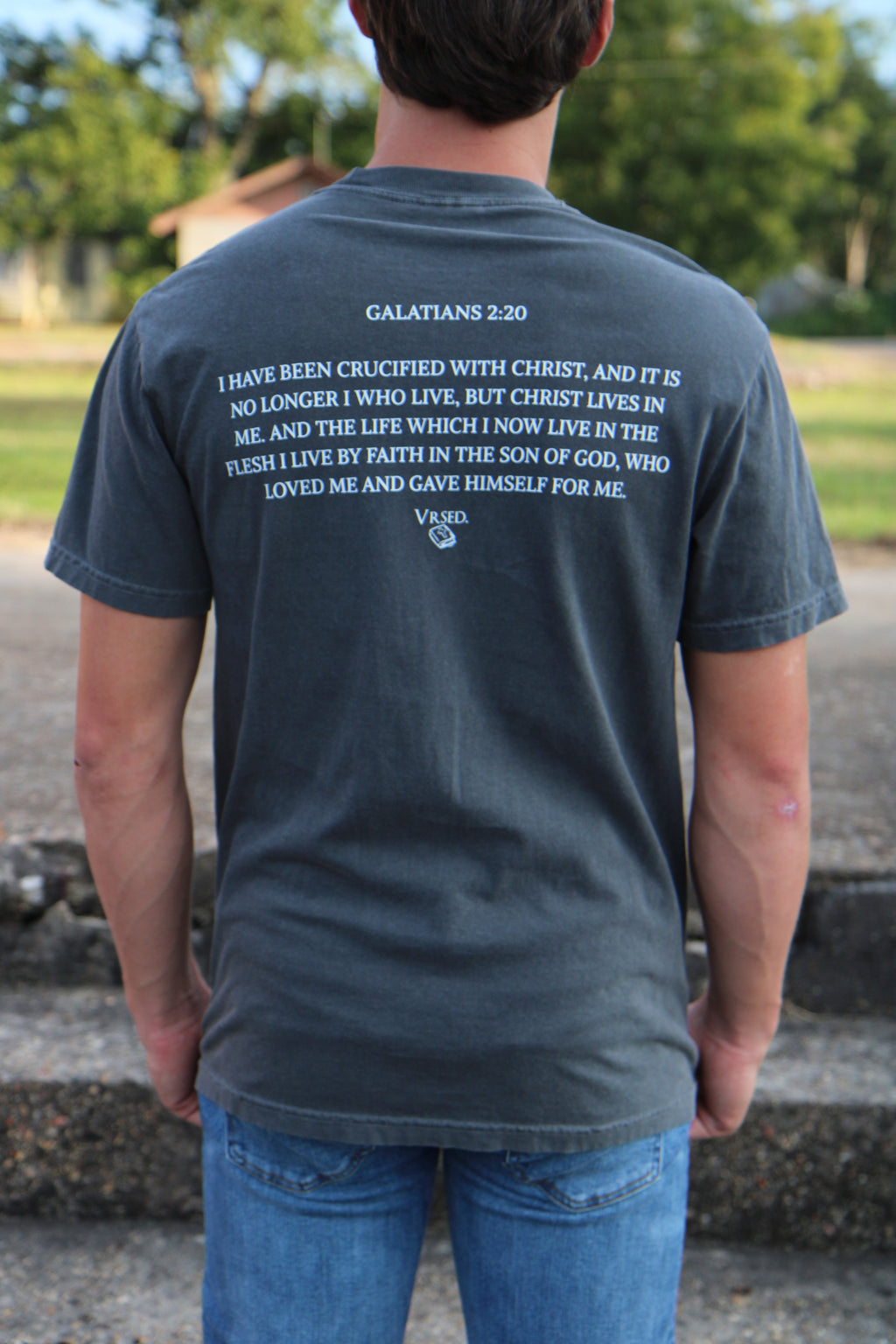 Galatians 2:20/Luke 9:23 Pepper Pocket Tee